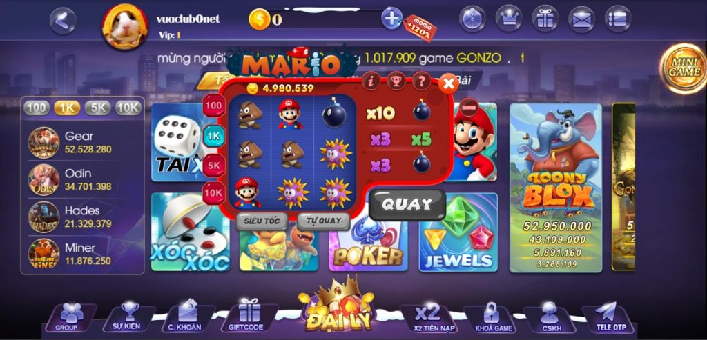 Cách chơi Mario tại sân cược Vuaclub 