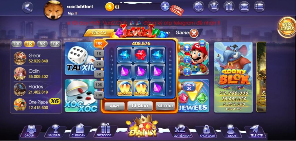 Game Slot jewel là một trong các trò hấp dẫn tại sân cược Vuaclub